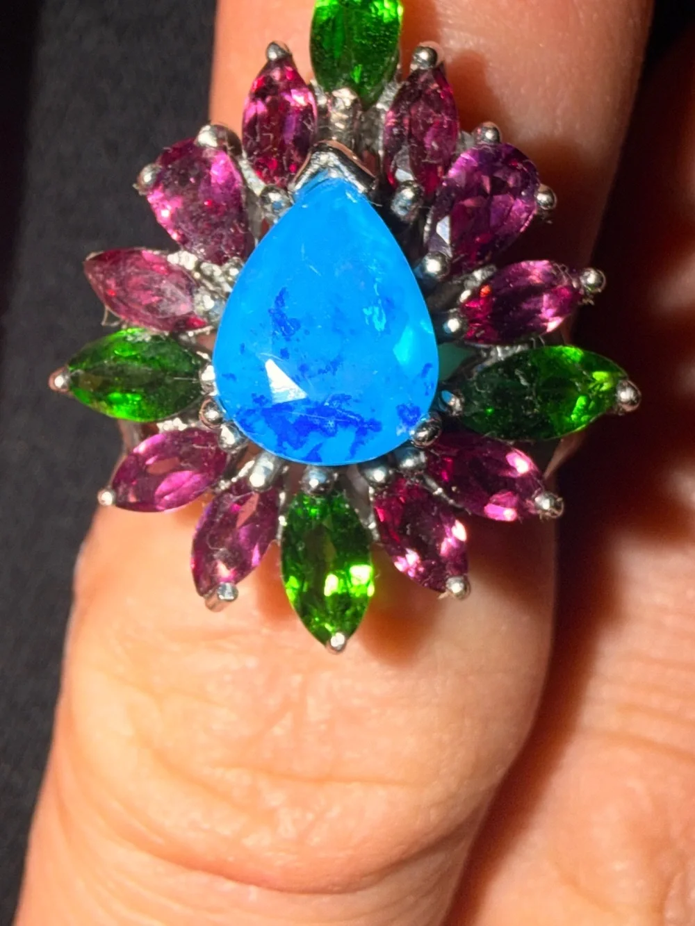Natural blue opal Sz7.5